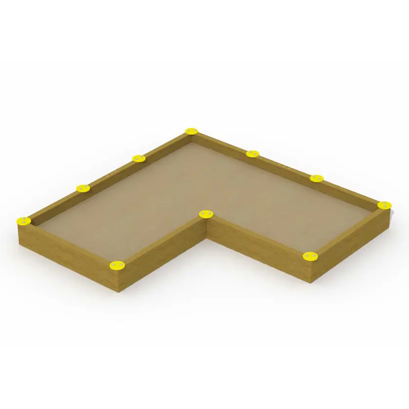 Sandkasten 3,8 x 3,8 m L-Form mit 10 Sitzplätzen