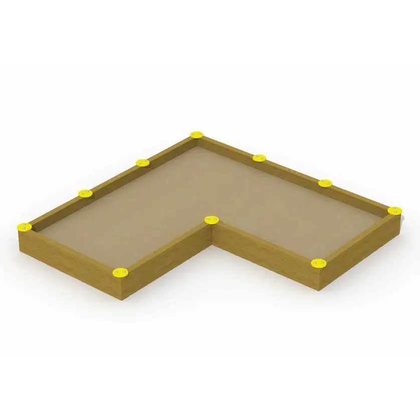 Sandkasten 3,8 x 3,8 m L-Form mit 10 Sitzplätzen