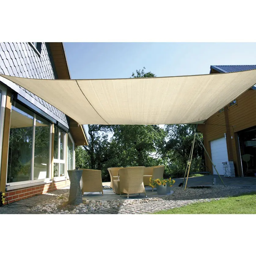 Sonnensegel cremeweiß Quadrat 5 x 5 m