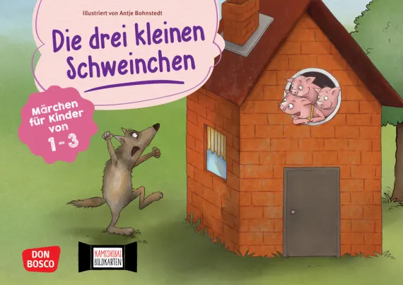 Die drei kleinen Schweinchen. 1-3 Jahre Kamishibai Bildkartenset