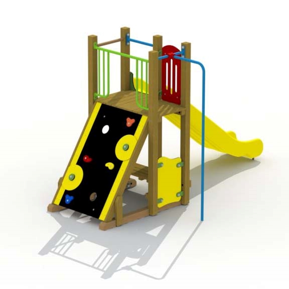 Berghütte Spielplatzgerät mit Edelstahlrutsche