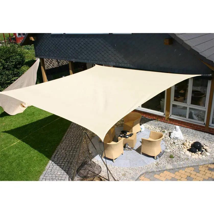 Sonnensegel cremeweiß Quadrat 3,6 x 3,6m