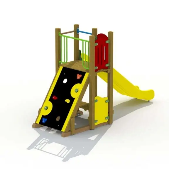 Berghütte Spielplatzgerät mit Kunststoffrutsche