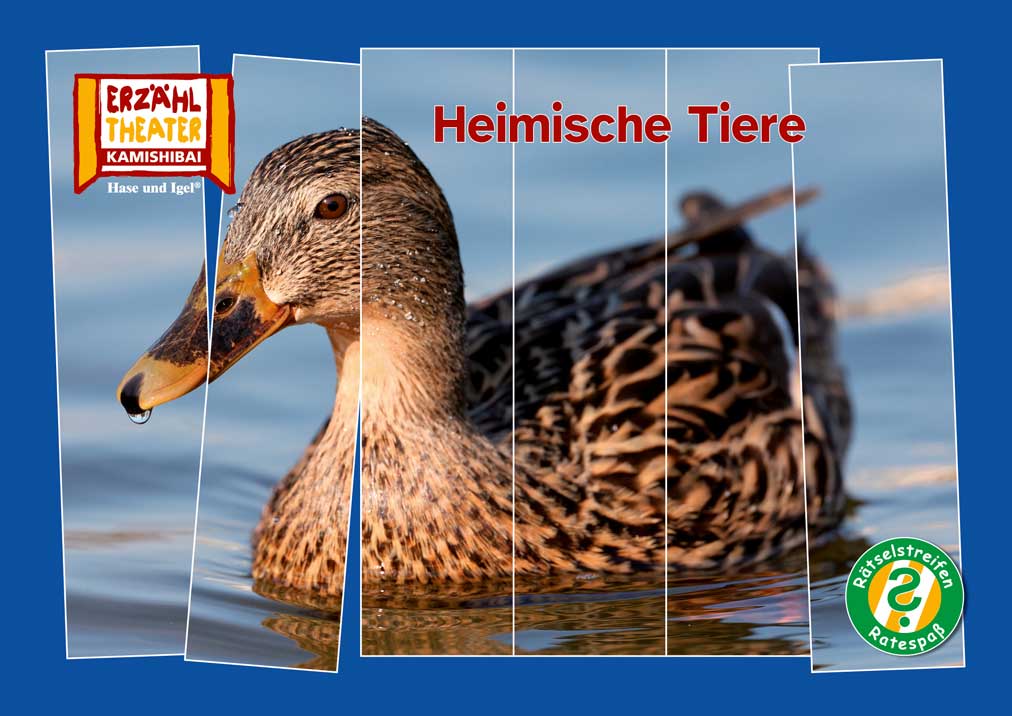 Rätselstreifen Ratespaß: Heimische Tiere / Kamishibai Bildkarten