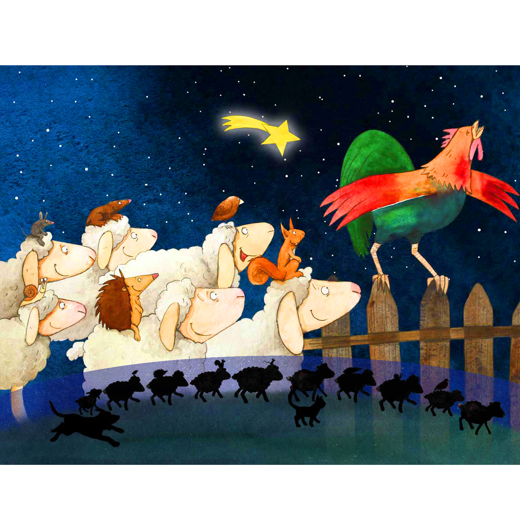 Alle Tiere nah und fern wollen gern zum Weihnachtsstern. Adventskalender