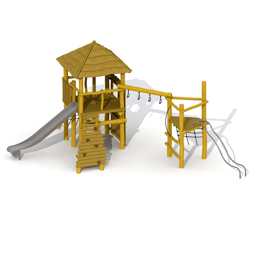 Robinie Zauberturm Kombi mit Dach und Hangelschlaufen