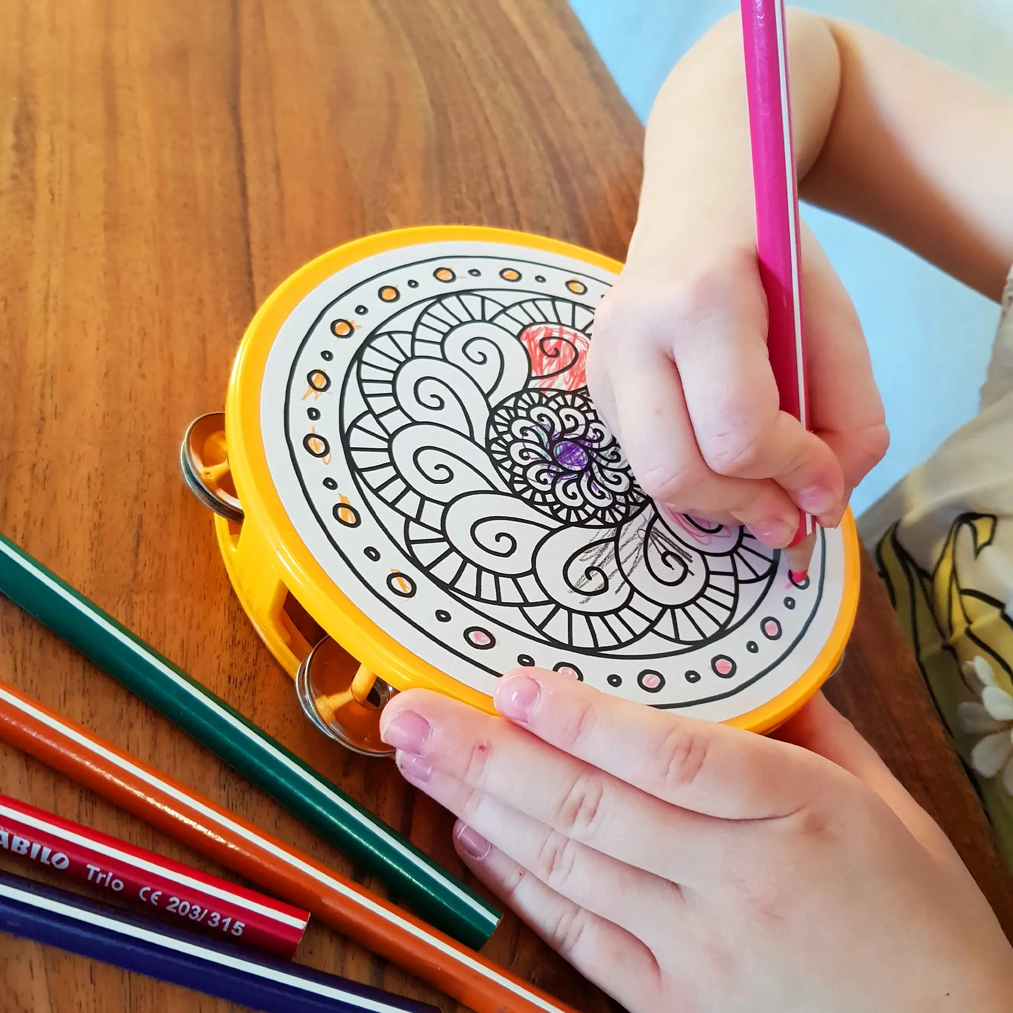Kindertamburin Mandala