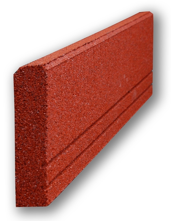 Randstein aus Gummi 100x 25 x 8 cm Rot
