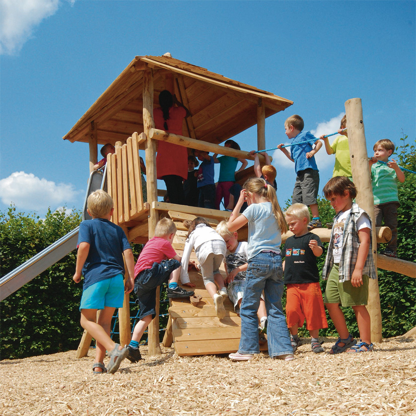 Robinie Zauberturm Kombi mit Dach und Hangelschlaufen