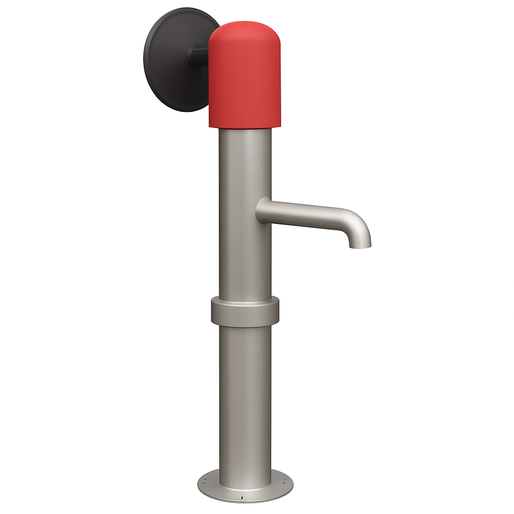 Handradpumpe aus Edelstahl inkl. Anschlussgarnitiur