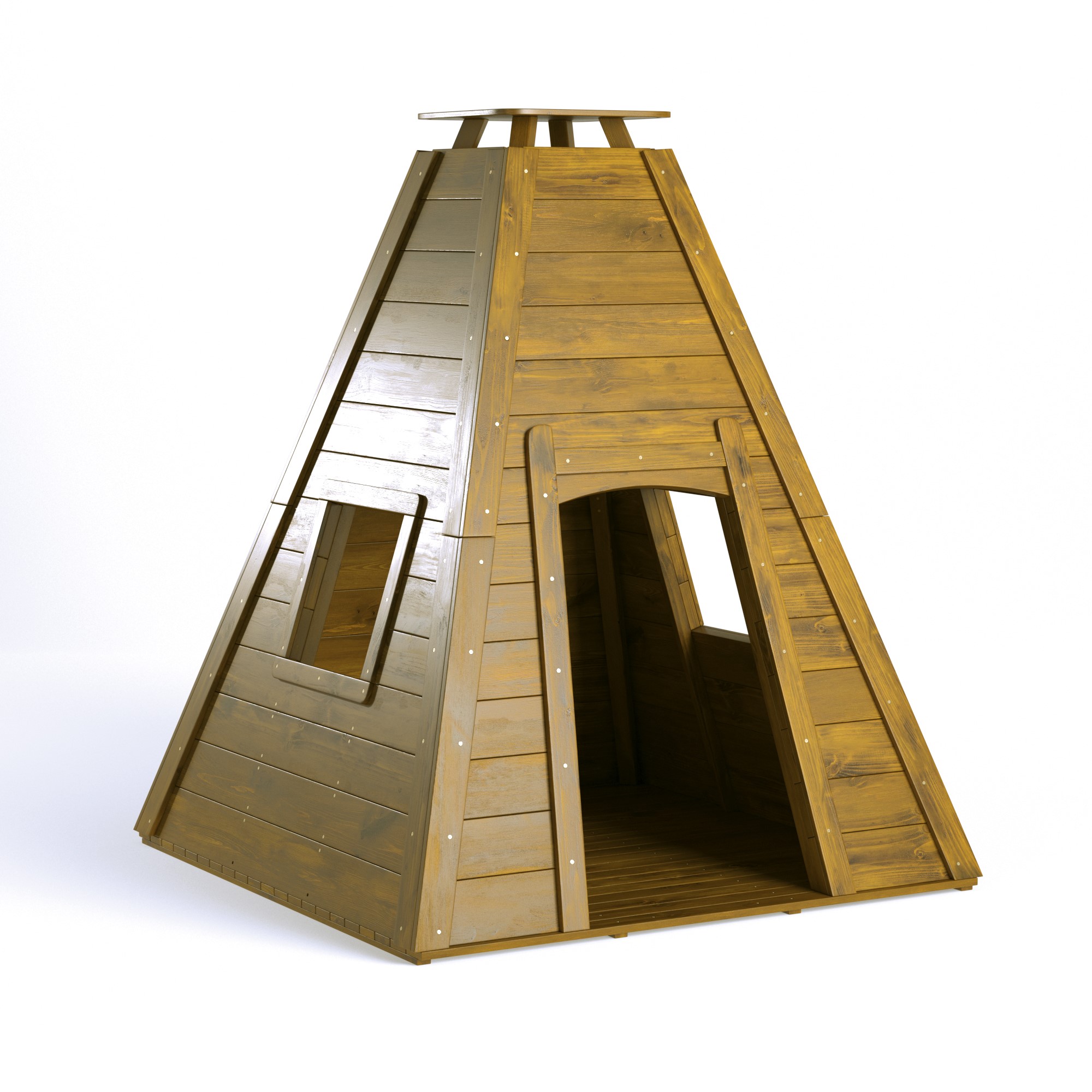 große Waldhütte Morgentau