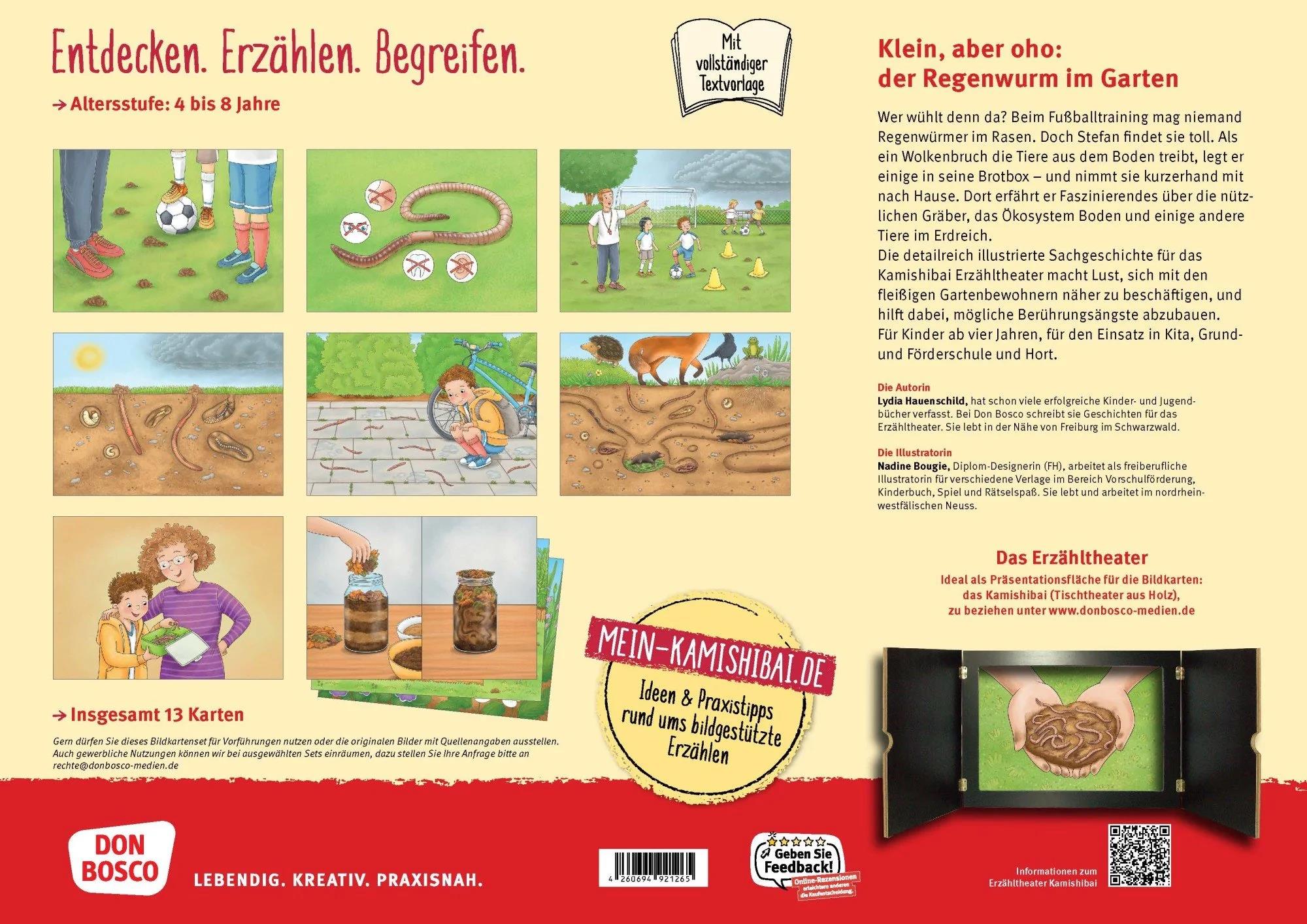 Was macht der Regenwurm im Garten? Kamishibai Bildkartenset