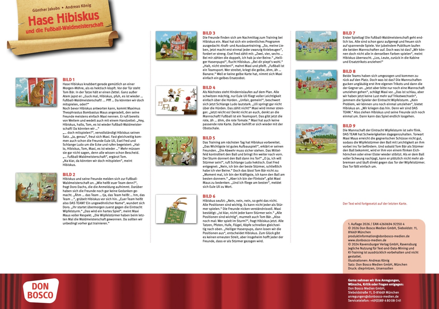 Hase Hibiskus und die Fußball-Waldmeisterschaft. Kamishibai Bildkartenset