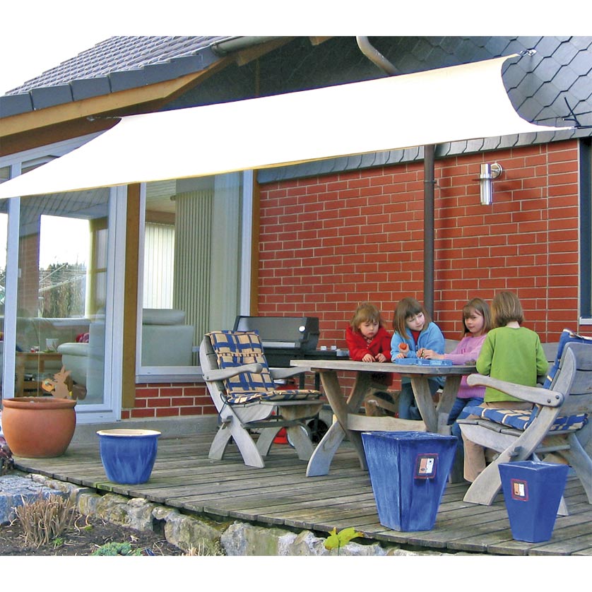 Sonnensegel cremeweiß Rechteck 6x4m