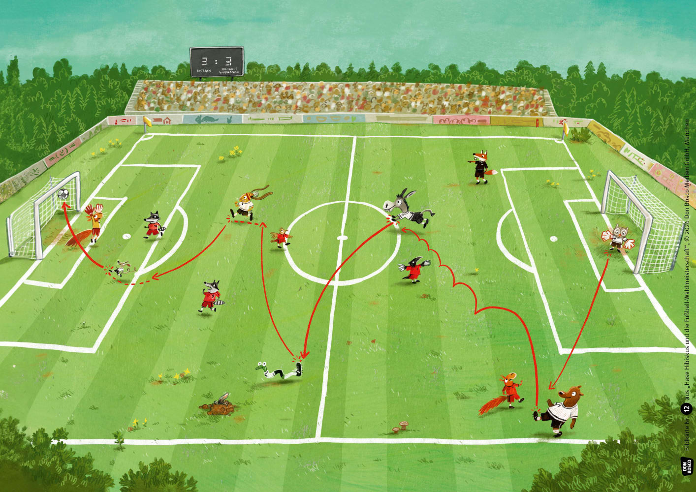 Hase Hibiskus und die Fußball-Waldmeisterschaft. Kamishibai Bildkartenset