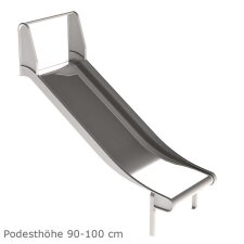 Edelstahlrutsche o. Leiter, Breite 1 m, PH 90 - 100 cm
