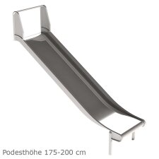Edelstahlrutsche o. Leiter, Breite 1 m, PH 90 - 100 cm