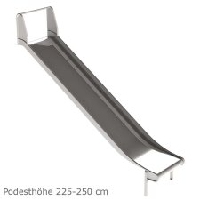 Edelstahlrutsche o. Leiter, Breite 1 m, PH 90 - 100 cm