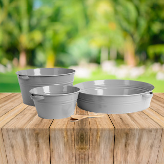 Große Metallwannen 3er-Set