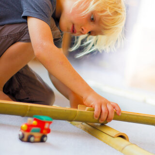 Bambusrinnen 160 cm 4er-Set für Kugelbahnen und Wasser