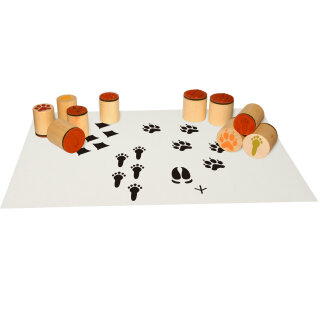 Holz-Tierspurenstempel Set