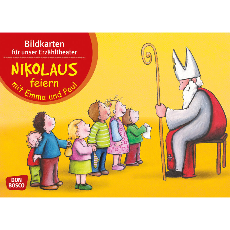 Kamishibai Karten Nikolaus feiern mit Emma und Paul