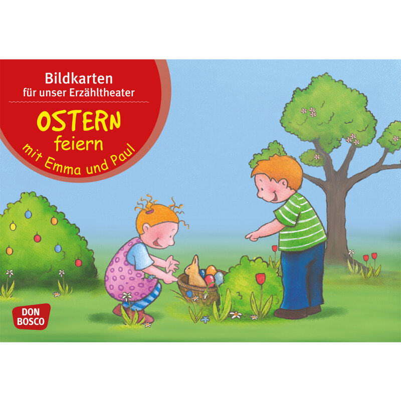 Kamishibai Karten Ostern feiern mit Emma und Paul