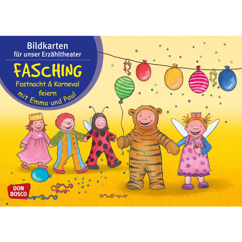 Kamishibai Karten Fasching, Fastnacht & Karneval mit Emma und Paul