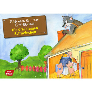 Die drei kleinen Schweinchen. 1-3 Jahre Kamishibai Bildkartenset
