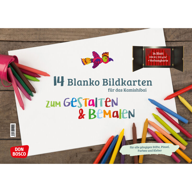 Kamishibai Karten BLANKO 14 Bildkarten zum Gestalten & Bemalen