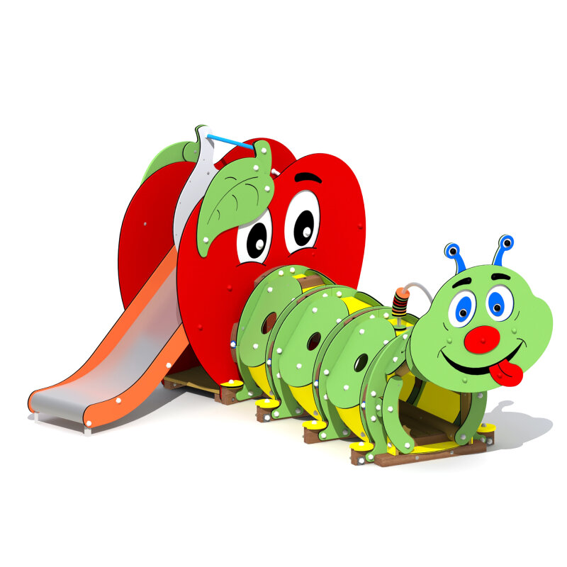 Spielgerät für Kleinkinder Apfel, Raupe und Spielpanele