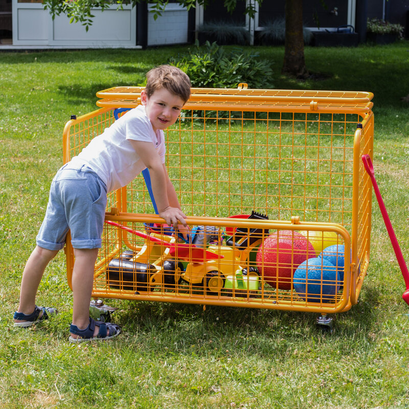 Praktischer Transportwagen mit Klemmschutz in orange