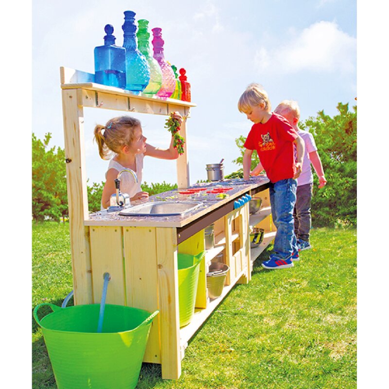 Matschtisch mit Edelstahlschüsseln "Flow"