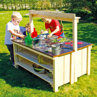 Matschtisch mit Edelstahlschüsseln "Flow"