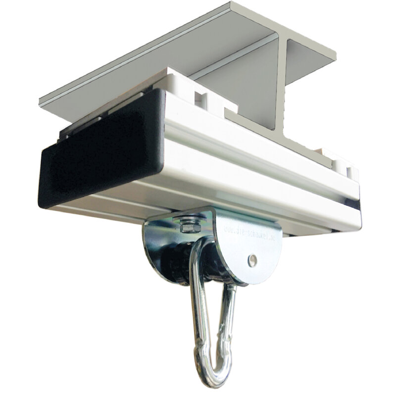 Mawi Aufhängesest für H-Träger bis 25 cm breite m. Rollengelenk inkl. Karabinerhaken