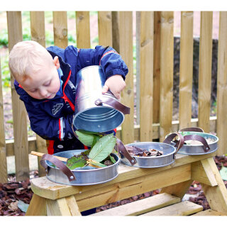 Metall Eimer und Schalen 4er Set