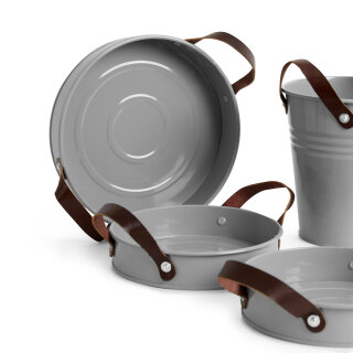 Metall Eimer und Schalen 4er Set