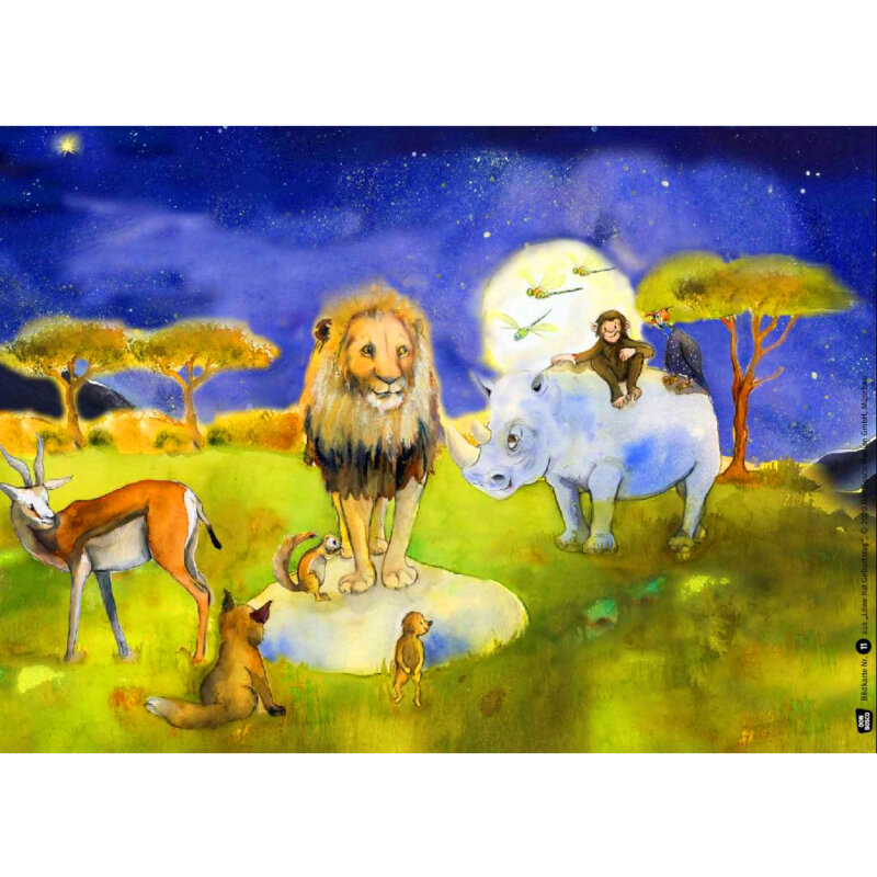 Kamishibai Karten Löwe hat Geburtstag