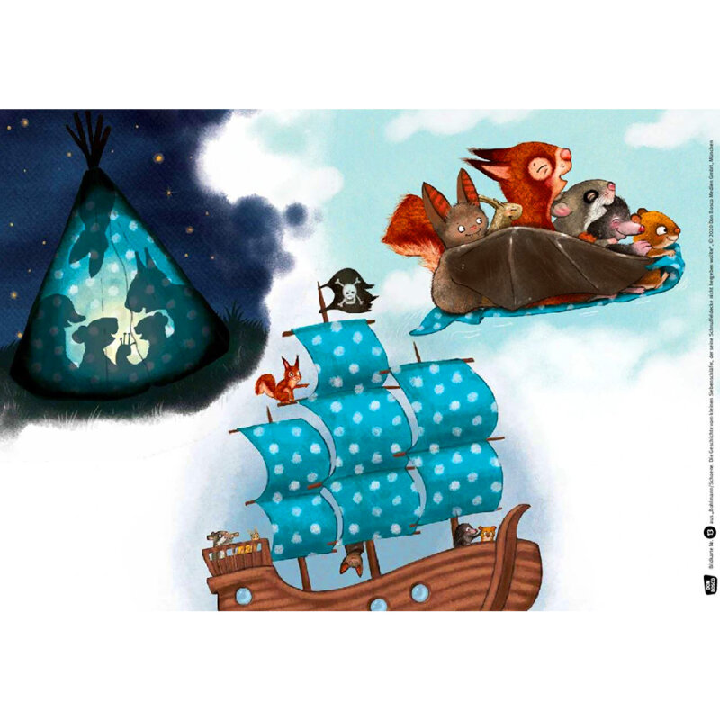 Kamishibai Karten Die Geschichte vom kleinen Siebenschläfer, der seine Schnuffeldecke nicht hergeben wollte