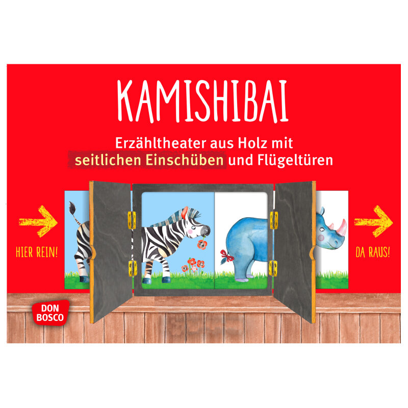 Erzähltheater Kamishibai mit seitlichem Einschub