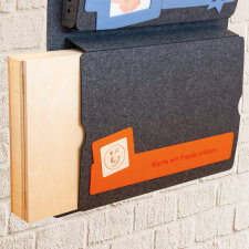 Mawi Kamishibai-Ordnungshelfer m. Theatereinschub Anthrazit meliert