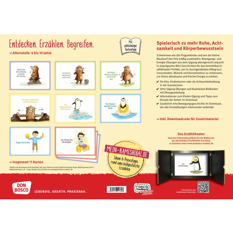 Kamishibai Karten Wenn das Herz lächelt, schmilzt der Schnee 10 Qigong-Übungen für Kinder