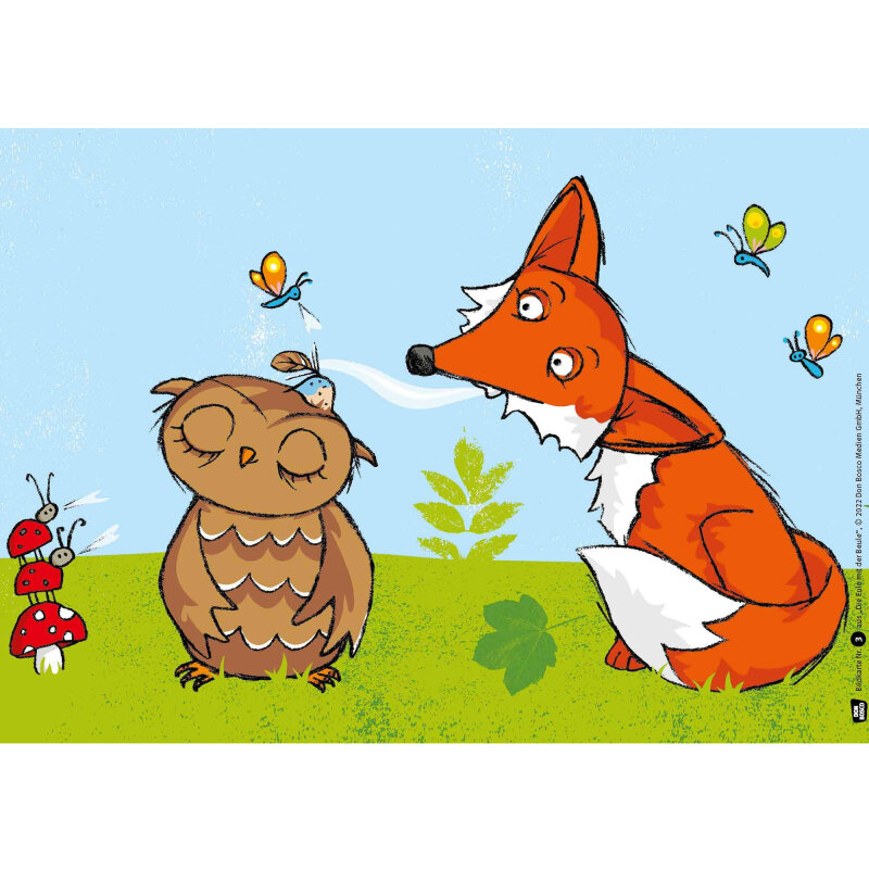 Kamishibai Karten Die Eule mit der Beule.