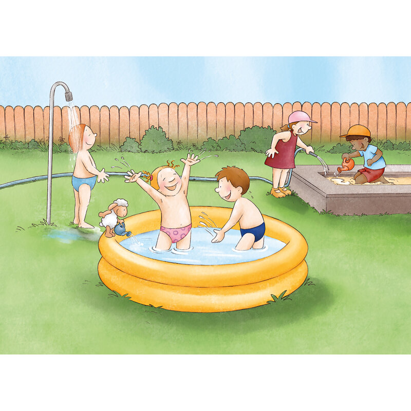 Kamishibai Karten Wasserspaß mit Emma und Paul