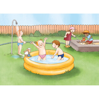 Kamishibai Karten Wasserspaß mit Emma und Paul