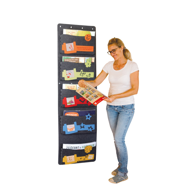 Leo Kamishibai-Ordnungshelfer aus Filz Anthrazit meliert