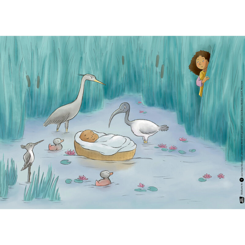 Kamishibai Karten Der kleine Mose wird gerettet