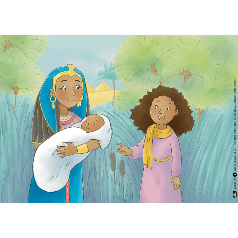 Kamishibai Karten Der kleine Mose wird gerettet