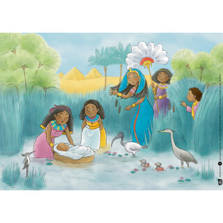 Kamishibai Karten Der kleine Mose wird gerettet