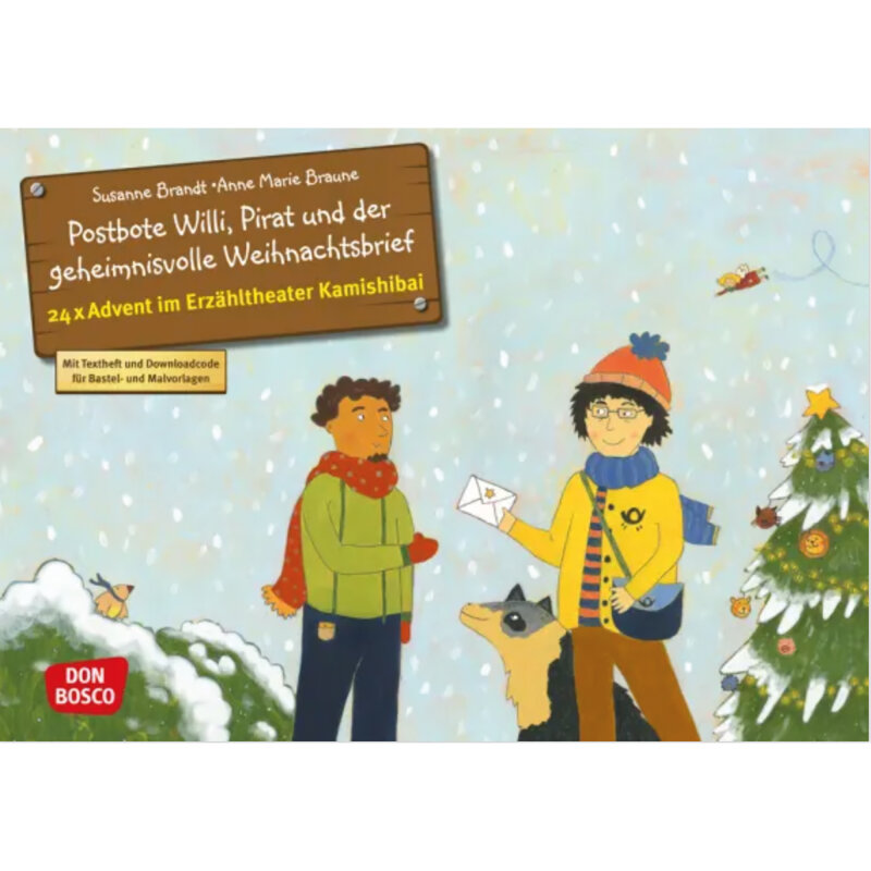 Kamishibai Karten Postbote Willi, Pirat und der geheimnisvolle Weihnachtsbrief. Adventskalender